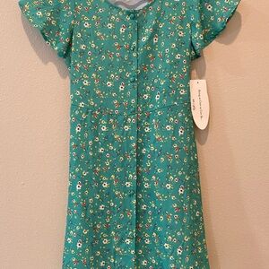 Ava & Yelly Girls Dress Size 12 Kelly Green and Floral NWT